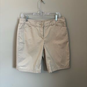 Ann Taylor Light Beige Bermuda Shorts
